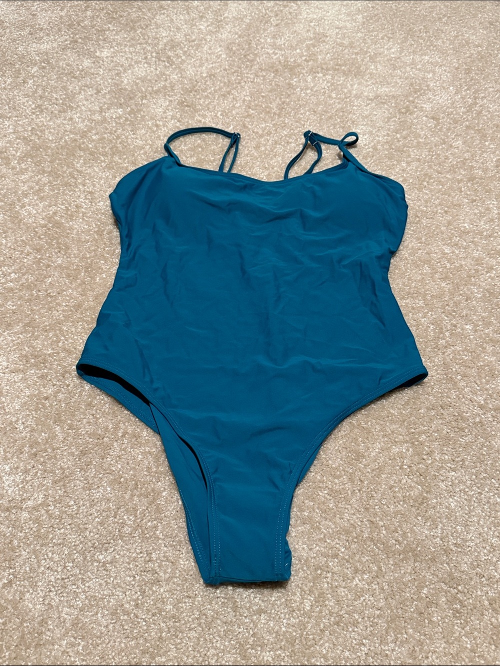 Teal One-Piece Swimsuit with Thin Straps